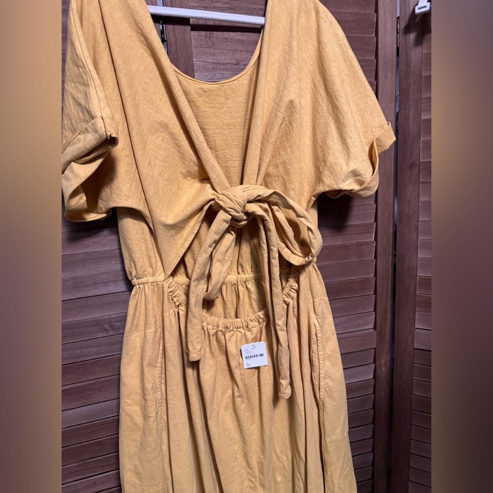 NWT Free People - Sorrento Midi Dress Size - XL, Mustard - Picture 4 of 7